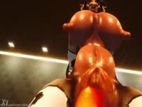 Big tits mutated animal xxx getting fucked by machine dildo
